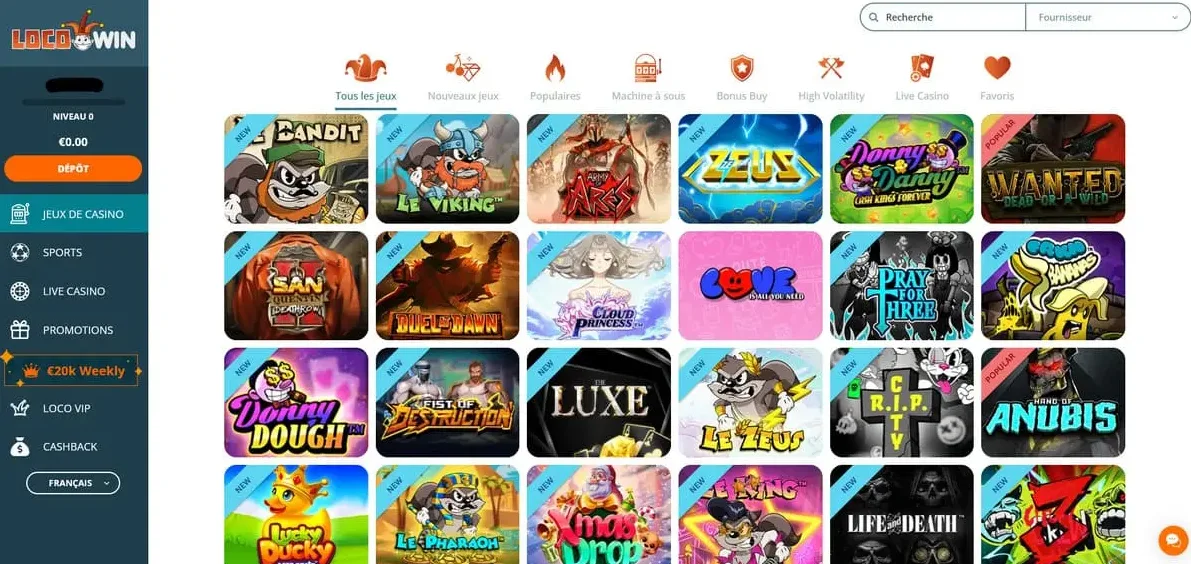 Locowin Casino plateforme